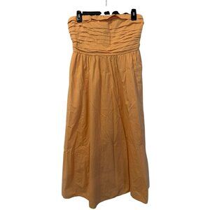 Abercrombie & Fitch Strapless Ruched Peach Maxi Dress MP Size Cotton/Polyester B
